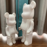 Ornement d'embryon blanc, figurine d'action d'ours en bloc, design populaire, artisanat personnalisé, statue d'ours fluide en vinyle, jouet en résine, tirelire