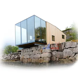 水上平房木屋便携式房屋木制日光室玻璃房屋