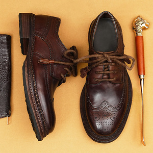 Nouvelles Chaussures en Cuir pour Hommes 2026 – Originales, de Luxe, Formelles et Décontractées, de Haute Qualité – Effet Vieilli et Patiné pour une Polyvalence Accrue - Product Image 1