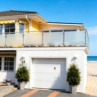 Rampe en verre et acier inoxydable moderne de luxe, résistante à la rouille, pour villa, terrasse, balcon, escalier, pont, jardin, bord de mer