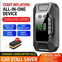 Démarreur de voiture portable 4 en 1 avec compresseur d'air, boîte de démarrage rapide, gonfleur de pneus, pompe à air pour pneus
