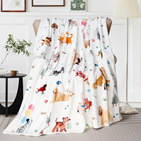 Plaid tricoté à motifs floraux - Couverture douillette en polaire écologique, cadeau idéal pour femme, pour lit et canapé