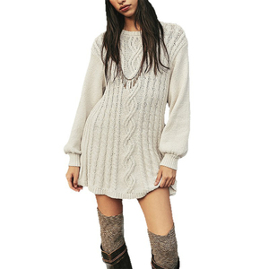 Nuovi Arrivi 2026: Abito Mini in Maglia a Trecce da Donna, Casual, a Maniche Lunghe, Vestito Lavorato a Maglia a Trapezio per Autunno Inverno - Product Image 3