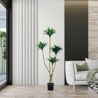Décoration intérieure : Plante artificielle en plastique, Sisal, Gladiolus, Agave, Orchidée Couronne, Feuille de sabre, en pot, durable, 80 cm, Pâques, Thanksgiving