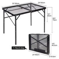Table de camping pliante en alliage d'aluminium moderne et stable, personnalisable en usine, légère et portable pour les voyages et les pique-niques en extérieur