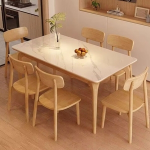 Juego de <span class=keywords><strong>Mesa</strong></span> de Comedor Rectangular <span class=keywords><strong>Extensible</strong></span> de Estilo Nórdico, Moderno y de Lujo, con Sillas para 4 o 6 Personas, Muebles Completos para Bar, Diseño Elegante - Product Image 4