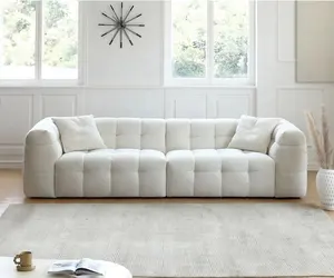 新款设计天鹅绒布组合沙发现代4座切斯特菲尔德沙龙客厅沙发套装家具