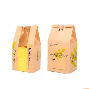 Food Snack Bag Bakery Wax Grease Oil Proofblackccoffee Bagstoast Paper Kraft Paper1kg 500g 250gag Gravure Printing Candy Bags