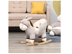 <span class=keywords><strong>2023</strong></span> nueva silla de paseo en burro de felpa actualizada, mecedora de madera para bebé, melodías de 32 ", juguete de columpio de madera - Product Image 4