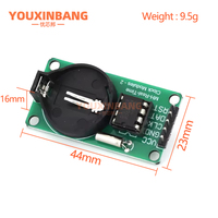 Module d'horloge temps réel DS1302 avec pile CR2032, module de composant électronique de chronométrage en cas de panne de courant, carte verte
