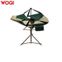 WOQI Chaise berçante de jardin pliable moderne en métal pour les activités de plein air Pêche Pique-nique Camping & Moon Beach Use