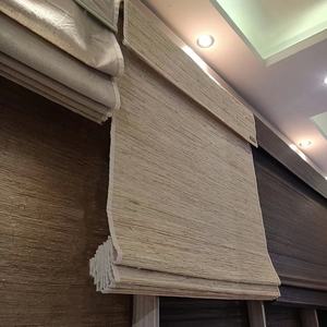 AX طبيعي لاسلكي جاوت كتان خيزران منسوج تقليدي عادي روماني ظلال سهلة التركيب مطبخ داخلي ستائر للنوافذ - Product Image 3