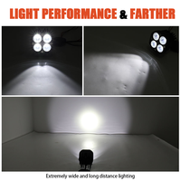 Feux de brouillard tout-terrain 12V IP68 4 LED blancs 40W pour Jeep 4x4, lampe auxiliaire LED
