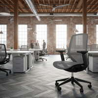Chaise de bureau ergonomique en maille pivotante et inclinable à dossier haut avec support lombaire et accoudoirs réglables 4D pour bureau moderne