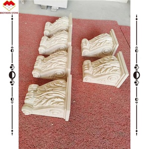 <strong>Architectural</strong> Beige Cream Stone Column Bracket Roman Marble Greek Corinthian Capital Marble Bracket Carving <strong>Corbels</strong> - Product Image 2
