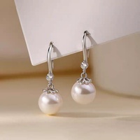 Pendientes de Perlas de Imitación Elegantes y Sencillos para Mujer, Aleación de Zinc, para Bodas y Eventos, Joyería de Alta Gama