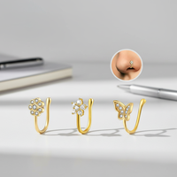 Xinfocus 2026 – Nouveauté tendance : Anneau de nez à clipser, motif papillon et fleur, faux piercing, bijoux corporels sans perçage