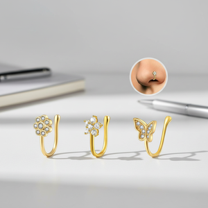 Xinfocus 2026 Trendy Design Clip on <strong>Nose</strong> Ring Butterfly Flower <strong>Nose</strong> <strong>Stud</strong> Rings <strong>Fake</strong> <strong>Nose</strong> Hoop Non <strong>Piercing</strong> Body Jewelry - Product Image 4