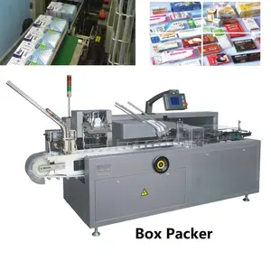 Carton Box Case Box Erector Packer Caixa Aberta E Side Push Automatic Bottle Cartoning Box Machine Sachet
