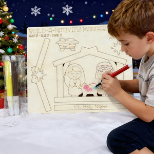 2026 Christmas 3D Wood Craft <b>Kit</b> for Kids, DIY Nativity Ornament Xmas Activities Decorations, <b>Painting</b> Party - Product Image 1