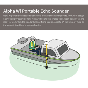 Sonda de Profundidad Portátil Alpha Wi, Sistema de Sondeo para una Sola Persona, Sonda de Profundidad + Unidad Principal + Fuente de Alimentación + RTK, Todo Integrado - Product Image 3