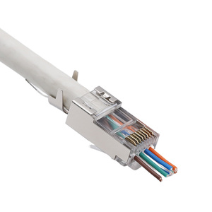 Mạ Vàng CAT7 <span class=keywords><strong>RJ45</strong></span> đi qua Modular cắm <span class=keywords><strong>FTP</strong></span> 8P8C nối OEM ODM Loại sản phẩm kết nối - Product Image 1