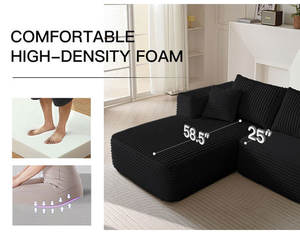 Ensemble de canapés modulaires sans os, style moderne et luxueux, <span class=keywords><strong>canapé</strong></span>-<span class=keywords><strong>lit</strong></span> nuage, en forme de L, convertible, meubles de salon - Product Image 4