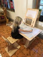 Ensemble de bureau et de chaise d'étude pour enfants à hauteur réglable avec tableau blanc, bureaux et chaises en contreplaqué pour une utilisation en extérieur, dans la chambre à coucher, à l'école, OEM