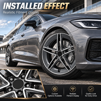 Jantes forgées 6061-T6 à cinq branches, finition usinée gris anthracite, concaves peu profondes, 18-22 pouces, 5x112 5x114.3 pour BMW Audi Mercedes-Benz