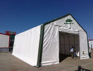 重型峰值风格聚氯乙烯储物棚户外车库，带钢框架，用于汽车和仓库帐篷