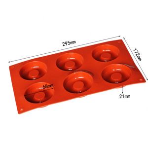 Molde de silicona de 6 cavidades para donuts, mousse, pasteles, postres, helados y galletas, apto para horno y contacto con alimentos - Product Image 4