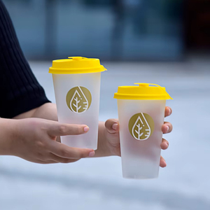 Nấm dùng một lần tùy chỉnh rõ ràng nhựa BOBA milktea ly 500ml ly tùy chỉnh nhựa tái sử dụng 90mm PP ly nhựa có nắp đậy - Product Image 4
