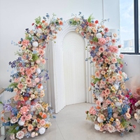 Décoration de fleurs artificielles pour mariage, arrangement floral violet personnalisé pour la mariée, arche florale réutilisable, ensemble d'arche de toile de fond en fleurs de soie