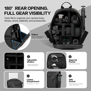 Sac à dos pour <span class=keywords><strong>appareil</strong></span> <span class=keywords><strong>photo</strong></span> Ambitful S1, coque rigide, étanche, antichoc, pour Canon, Sony, Fuji, <span class=keywords><strong>Nikon</strong></span>, grande capacité, sac de photographie - Product Image 4