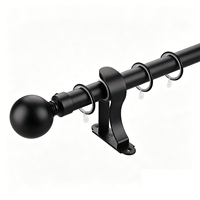 Tringle à rideaux ZSTARR de style chinois traditionnel en aluminium rustique de 28 mm avec embouts en imitation bois à motif de pie.