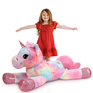 Peluche Unicorno Rosa Arcobaleno di Alta Qualità, Adorabile Gigante Imbottito in Cotone PP, Decorazioni per Compleanni, Antistress, Pasqua - Product Image 6