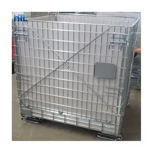 Stackable Mesh Wire Container Warehouse Logistics Stackable Wire Mesh Container For Pet Preform Industry