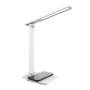 Lámpara LED de escritorio con cargador inalámbrico, luz de lectura y estudio, plegable, Flexible, USB, regulable, ABS, gran oferta