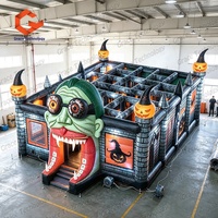 Labyrinthe gonflable d'Halloween de qualité commerciale, maison hantée gonflable pour fête et festival