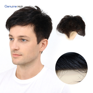 Parrucchino Completo in Pizzo per Uomo, 100% Capelli Umani Veri, Densità 130%, Nero, Protesi Capillare Maschile Naturale - Product Image 1