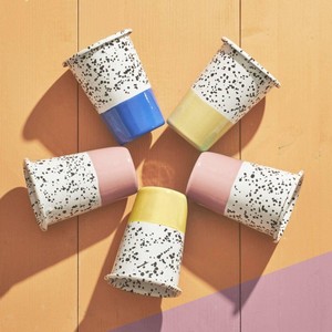 10oz 16oz Esmalte Café Whisky Jugo <span class=keywords><strong>Cerveza</strong></span> Forma de V Logotipo personalizado Salpicaduras negras Salpicadura Vaso de esmalte - Product Image 5