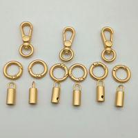 Accessoires de quincaillerie résistants à l'usure, en alliage de zinc, diamètre intérieur 2 cm, crochet en O en métal doré mat pour cordons de téléphone