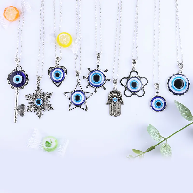 Sincere Luck Protection Amulet Variety Pendant Necklace Kabbalah Adjustable Evil Eye Jewelry Gift