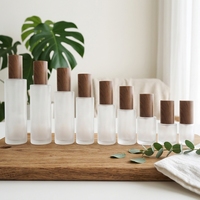 Nouveaux ensembles d'emballages cosmétiques de luxe blancs givrés de 30 ml, pots en verre pour soins de la peau, contenants pour crème et flacons pompe pour lotion