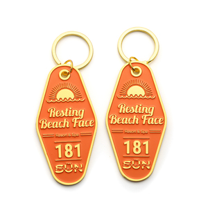 LLavero de metal esmaltado con logo personalizado para habitación de hotel, llavero con número para habitación de hotel - Product Image 2