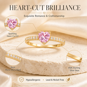 YUNCHENG Anelli di Fidanzamento da Donna in Argento Sterling 925 con Cuore <span class=keywords><strong>Solitario</strong></span> in Zirconia Cubica 5A Bianca, Personalizzabili e di Lusso - Product Image 3