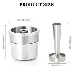 1Pod 1Tamper Set Capsule de café réutilisable avec Tamper Filtre à dosette de café en acier inoxydable rechargeable Durable Espresso Pod pour <span class=keywords><strong>ILLY</strong></span> - Product Image 2