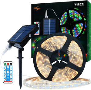 Ngoài trời năng lượng mặt trời có thể sạc lại IP68 không thấm nước SMD 2835 RGB Silicone linh hoạt 5V USB LED Strip ánh sáng với điều khiển từ xa - Product Image 1