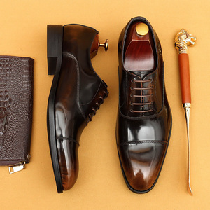 Zapatos Oxford de cuero con cordones para hombre, estilo italiano de alta calidad, ideales para bodas y eventos formales. - Product Image 4
