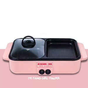 <strong>Grill</strong> with Hot Pot <strong>Electric</strong> Non-Stick Hot Pot with BBQ Separate Dual Temperature <strong>Multifunctional</strong> 2 in 1 Barbecue Hot Pot - Product Image 3